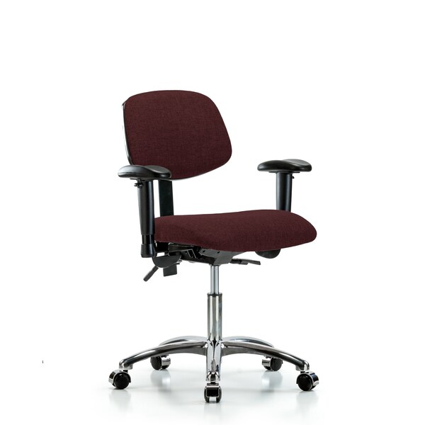 Desk Chair Desk Chair, Fabric, Chrome AA Casters, Bur, Adjustable Arms, 19" to 24" Height, Fabric