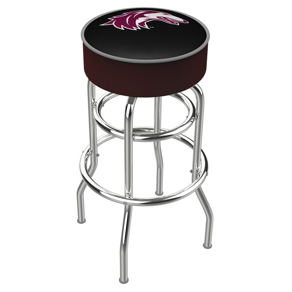 25" Southern Illinois Cushion Seat, 2-Ring Chrome Swivel Bar Stool