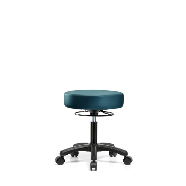 Vinyl Mini-Stool, Desk, Casters, Royal