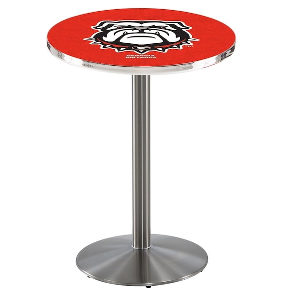 42" Stainless Steel Georgia "Bulldog" Pub Table, 36" dia. Top