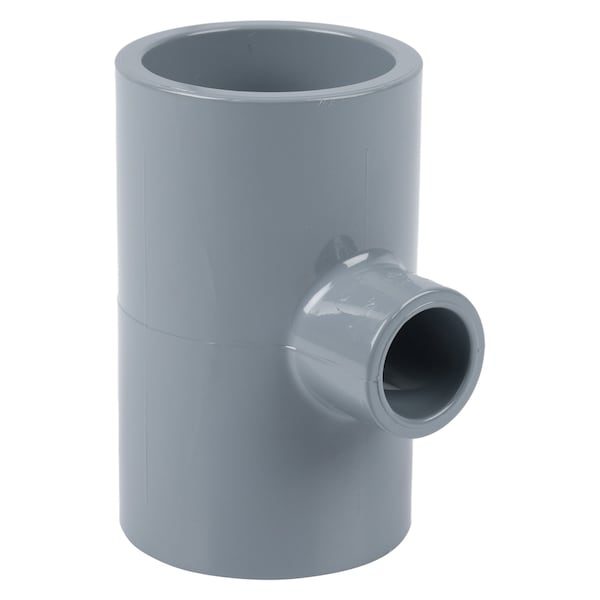 CPVC Reducing Tee, Schedule 80, 1-1/2" x 1-1/2" x 1/2" Pipe Size, Socket x Socket x Socket