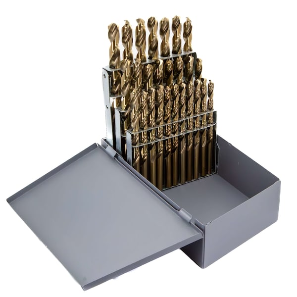 25 Piece Cobalt Jobber Length Drill Bit Set, 1.00mm - 13.00mm, D/ACO Series
