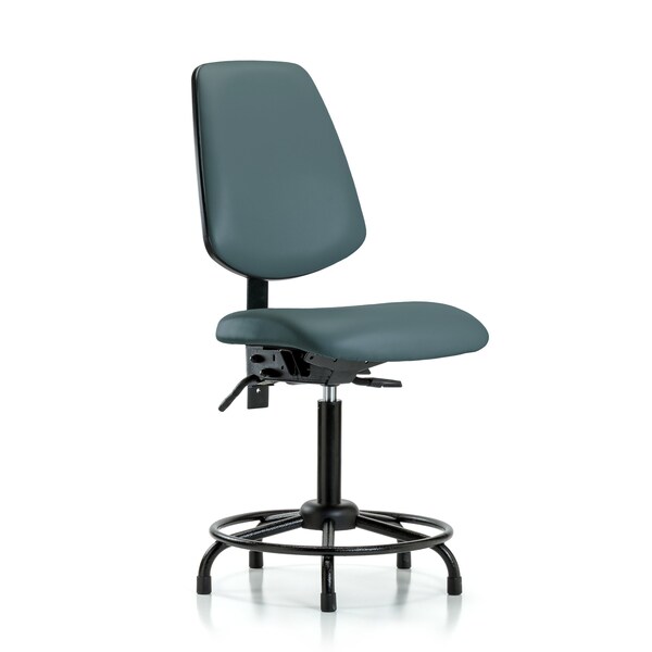 Medium Bench Chair No Arms, 22" to 29" Height, Vinyl, Colonial Blue