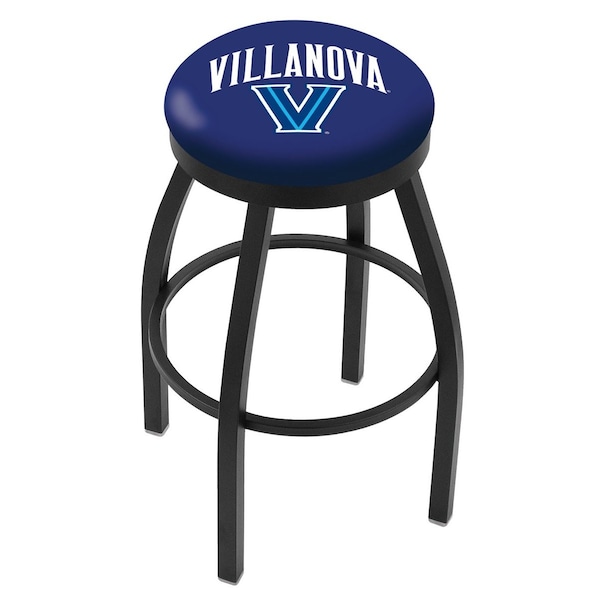 25" Blk Wrinkle Villanova Swivel Bar Stool, Accent Ring