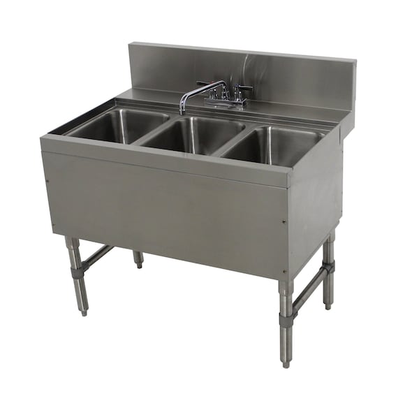 Prestige Underbar Sink Unit 3-compartment 36 in.W x 25 in.D x 36 in.H