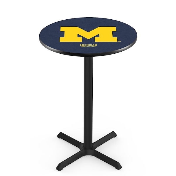 42" Blk Wrinkle Michigan Pub Table, 36" dia. Top