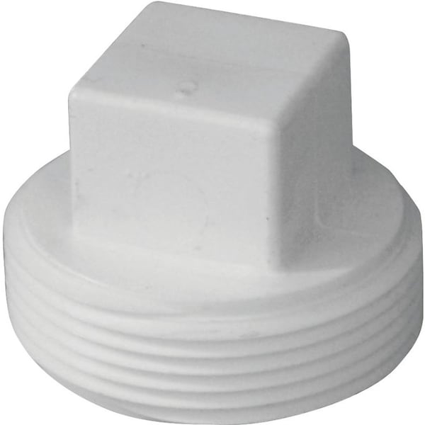 CANPLAS Threaded Plug, 6 in, MNPT, PVC, White