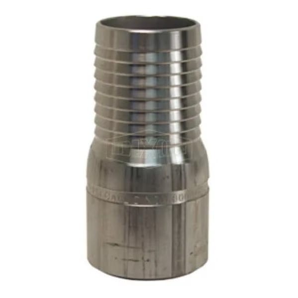 The Right Connection King Combination Nipple, 1-1/4 in, Hose Barb x Beveled End, Aluminum, Domestic