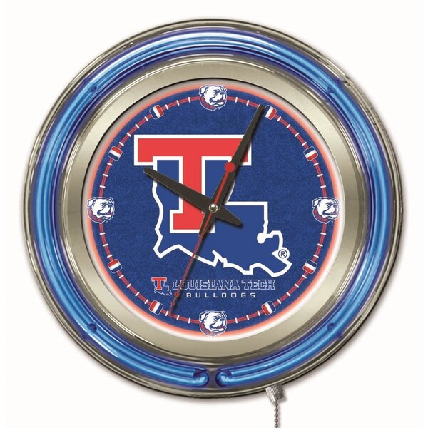 Louisiana Tech University Double Neon 15" Clock
