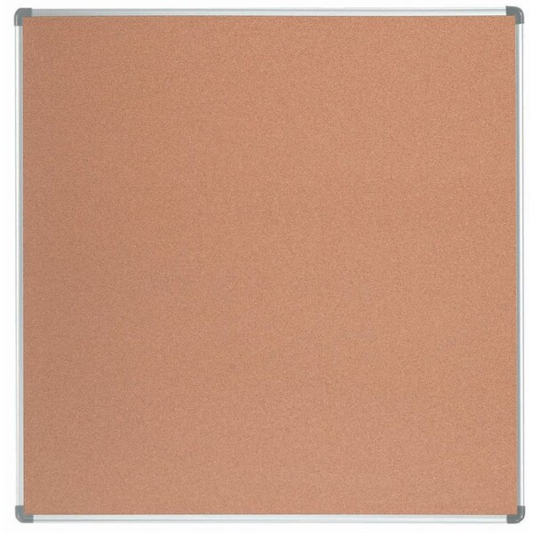 Natural Cork Bulletin Board w/ Euroframe Design 48"x48"