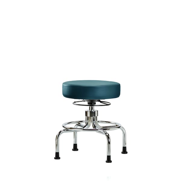 Vinyl Screw-Lift Stool, Med Bench, Glides, Royal