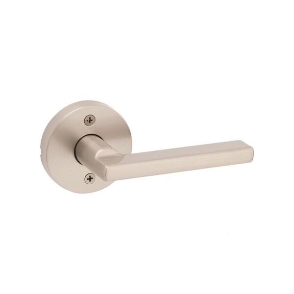 Halifax Lever with Round Rose Half Dummy Door Lock Satin Nickel Finish