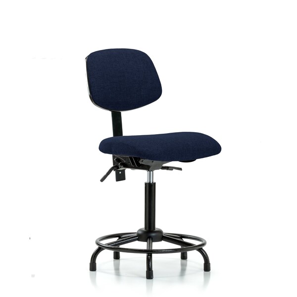 Chair, Fabric, Med Bench, RT Glides, Nav, No Arms, 22" to 29" Height, Dark Blue