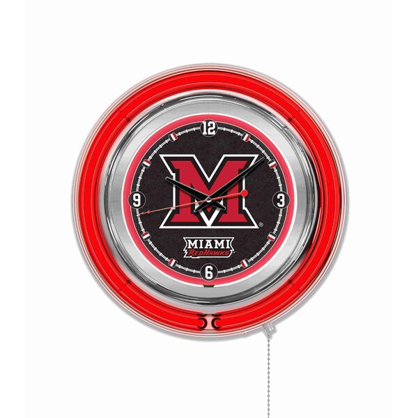 Miami University (OH) Double Neon 15" Clock