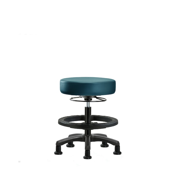 Vinyl Mini-Stool, Med Bench, BF, Glides, Royal