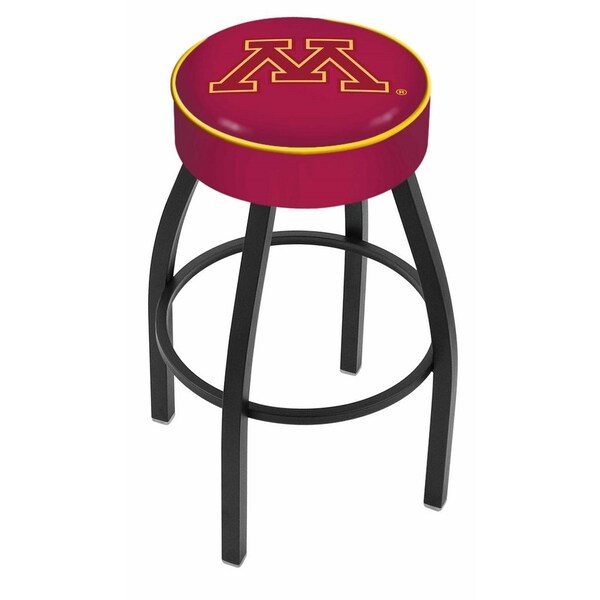 25" 4" Minnesota Cushion Seat, Blk Wrinkle Base Swivel Bar Stool