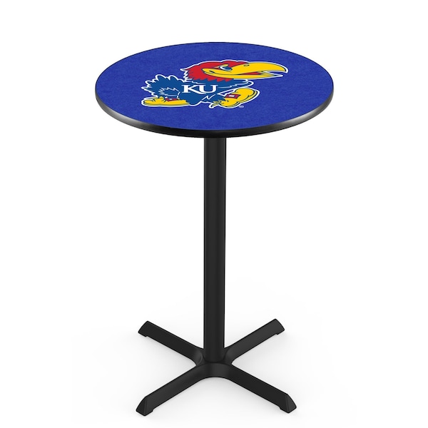 42" Blk Wrinkle Kansas Pub Table, 36" dia. Top