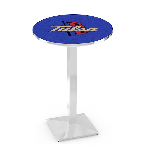 42" Chrome Tulsa Pub Table, 36" dia. Top