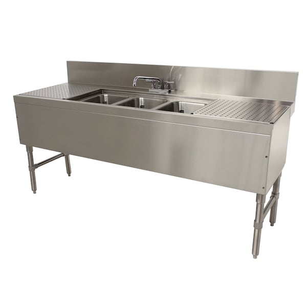 Prestige Underbar Sink Unit 3-compartment 72 in.W x 25 in.D x 36 in.H