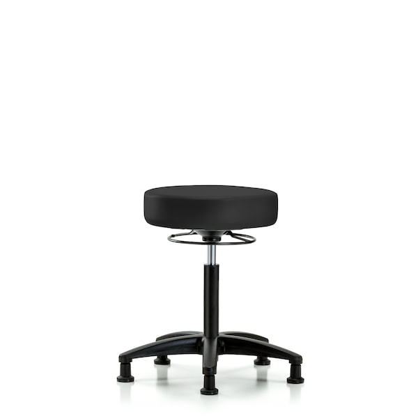 Bench Stool, Med, Vinyl, Glides, Gry