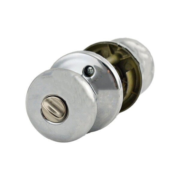 Hancock Knob Entry Door Lock SmartKey with New Chassis with 6AL Latch and RCS Strike Bright Chrome F