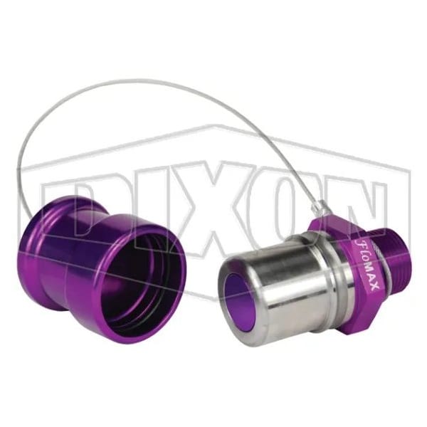 FloMAX High Flow Dry Disconnect Receiver with Cap, Adapter, Quick Disconnect Coupler x FNPT, Aluminu