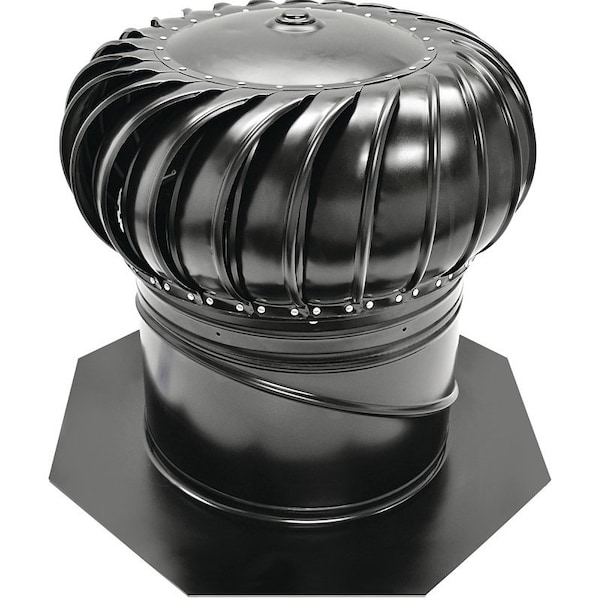 Master Flow GIC12BL Rotary Turbine Ventilator, Steel, Black
