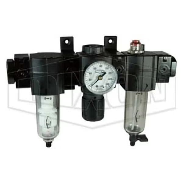 Norgren by  Compact Relieving Combination Unit, 3/8 in Port, 70 SCFM Flow Rate, Polycarbonate Bowl,