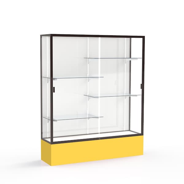 Spirit Floor Display Case 60x72x16, White, Bronze