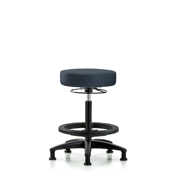 Vin Stool without Back-High Bench Ht with Black FRandStat Glides in Imperial Blue Trailblazer Vin