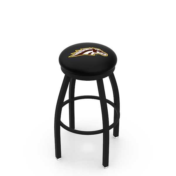 25" Blk Wrinkle Western Michigan Swivel Bar Stool, Accent Ring
