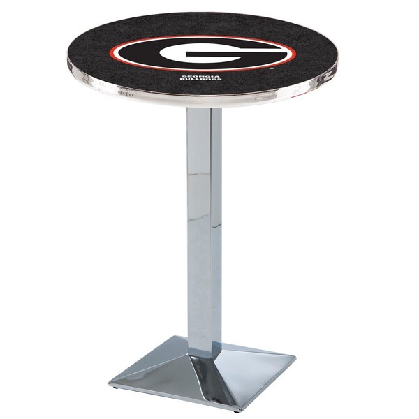 42" Chrome Georgia "G" Pub Table, 36" dia. Top