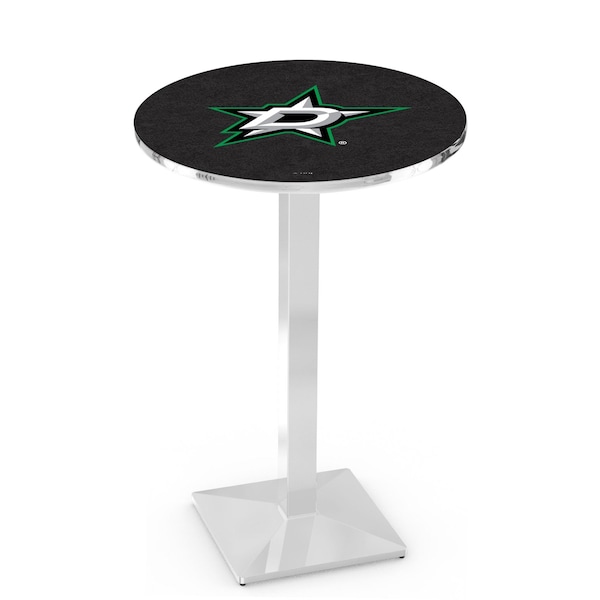 42" Chrome Dallas Stars Pub Table, 36" dia. Top