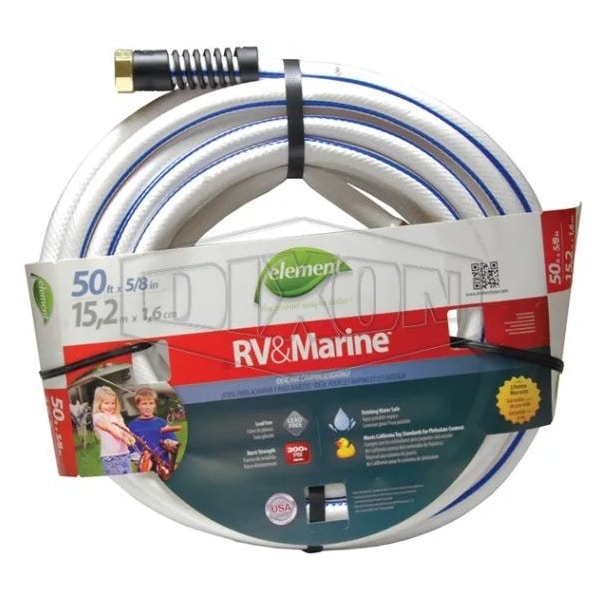 5/8 in ID x 50 ft L Garden Hose, Rubber Tube