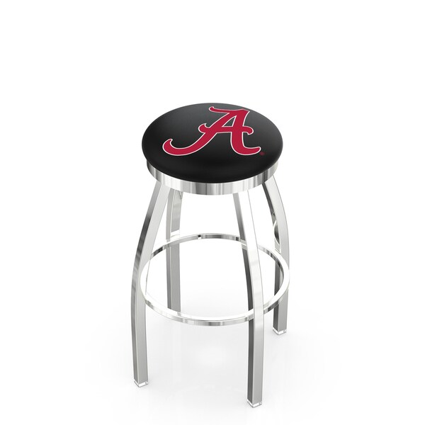 25" Chrome Alabama Swivel Bar Stool, Accent Ring