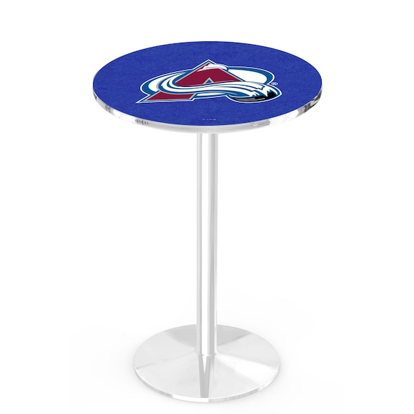 42" Chrome Colorado Avalanche Pub Table, 36" dia. Top