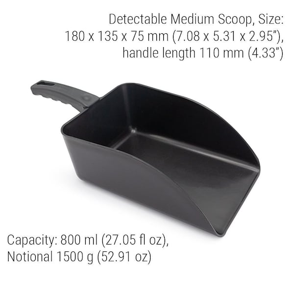 Scoop, 7.08 in L, Black, PK5
