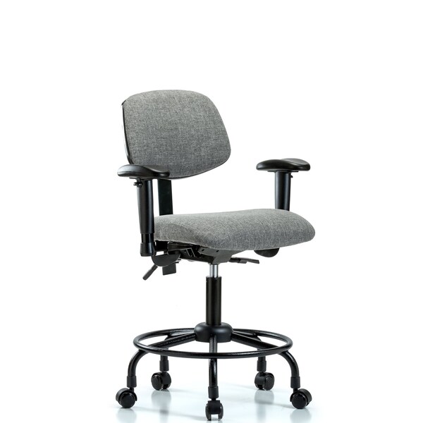 Desk Chair Desk Chair, Fabric, RT AA Casters, Gry, Adjustable Arms, 21" to 26" Height, Fabric, Grey