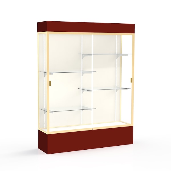 Lighted Floor Display Case 60x80x16, Plaque, Champange
