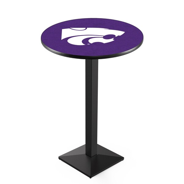 42" Blk Wrinkle Kansas State Pub Table, 36" dia. Top