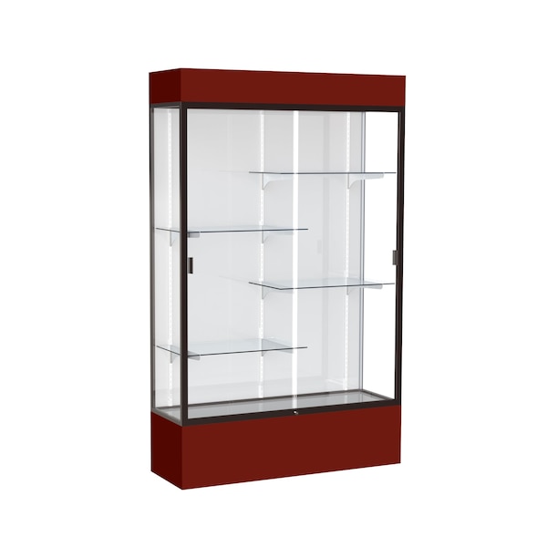 Lighted Floor Display Case 48x80x16, White