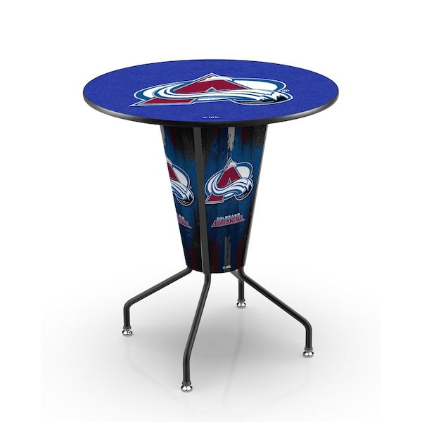 Lighted 42" Black Colorado Avalanche Pub Table