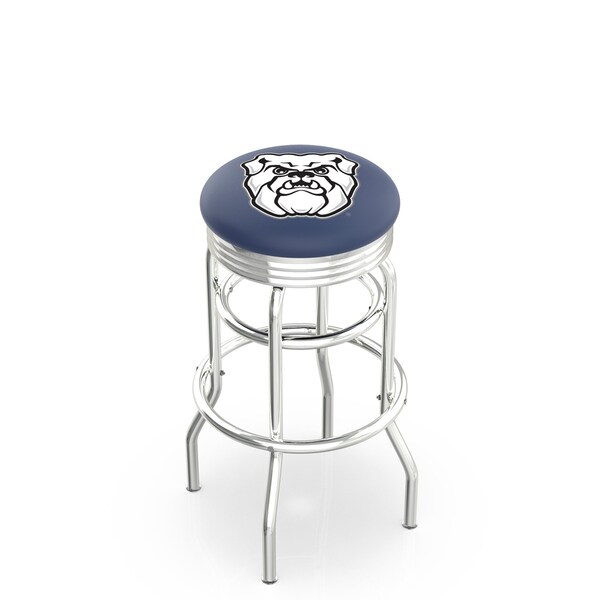 25" Chrome 2-Ring Butler Swivel Bar Stool, Accent Ring