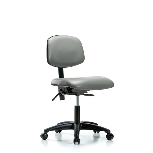 Vinyl Chair, Desk, Tilt, Casters, Sterling