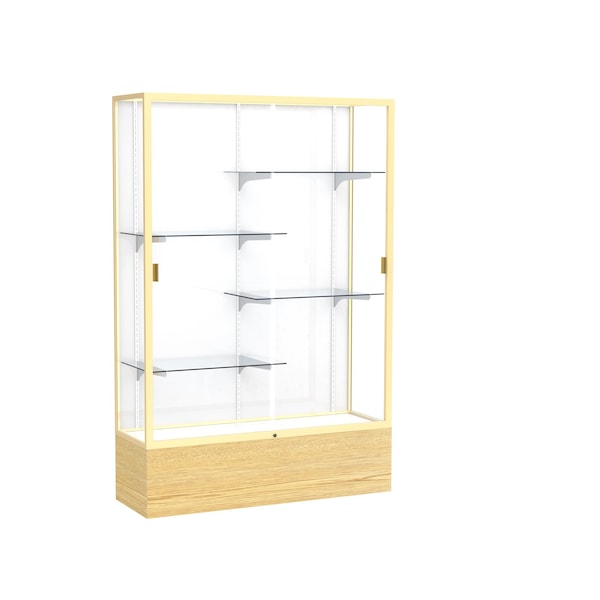 Floor Display Case 48x72x16, White, Champange