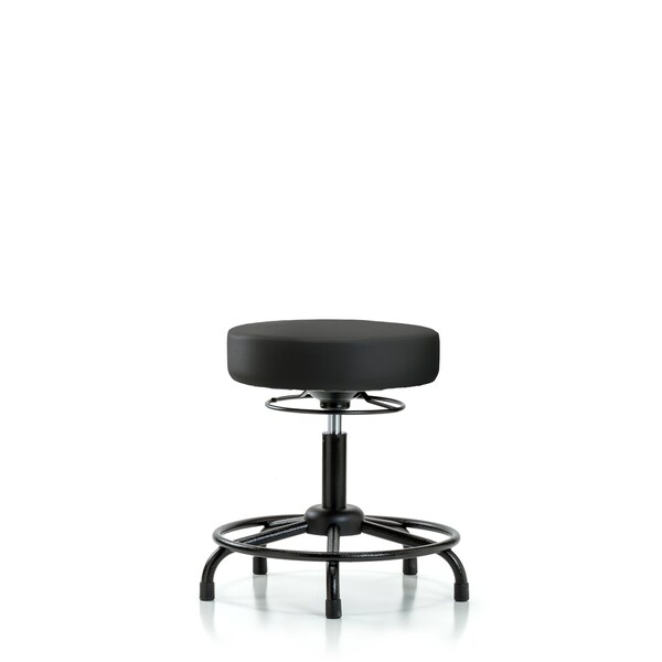 Desk Stool, Vinyl, RT, Glides, BLK