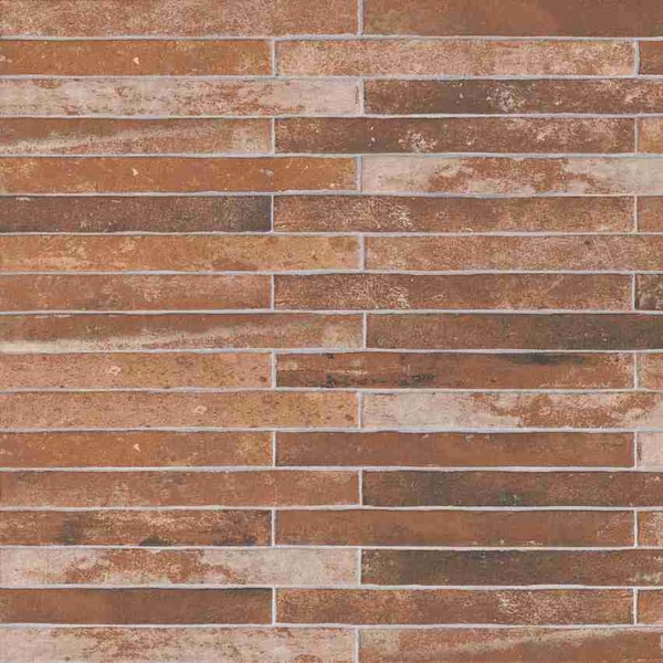 Capella Red 2 in X 18 in Matte Porcelain Floor And Wall Tile, 32PK