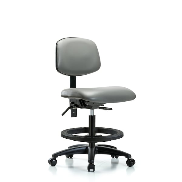 Vinyl Chair, Med Bench, Tilt, Foot Ring, Casters, Sterling
