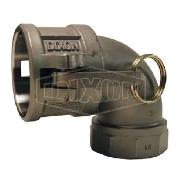 Type D 90Deg Cam and Groove Elbow, 3 in, Female Coupler x FNPT, 316 SSss Steel