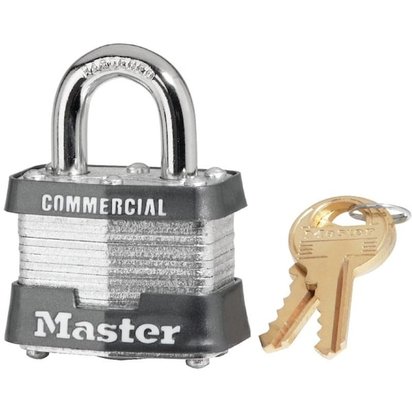 3KA 0895 Padlock, Keyed Alike Key, Open Shackle, 9/32 in Dia Shackle, 3/4 in H Shackle, Steel Shackle